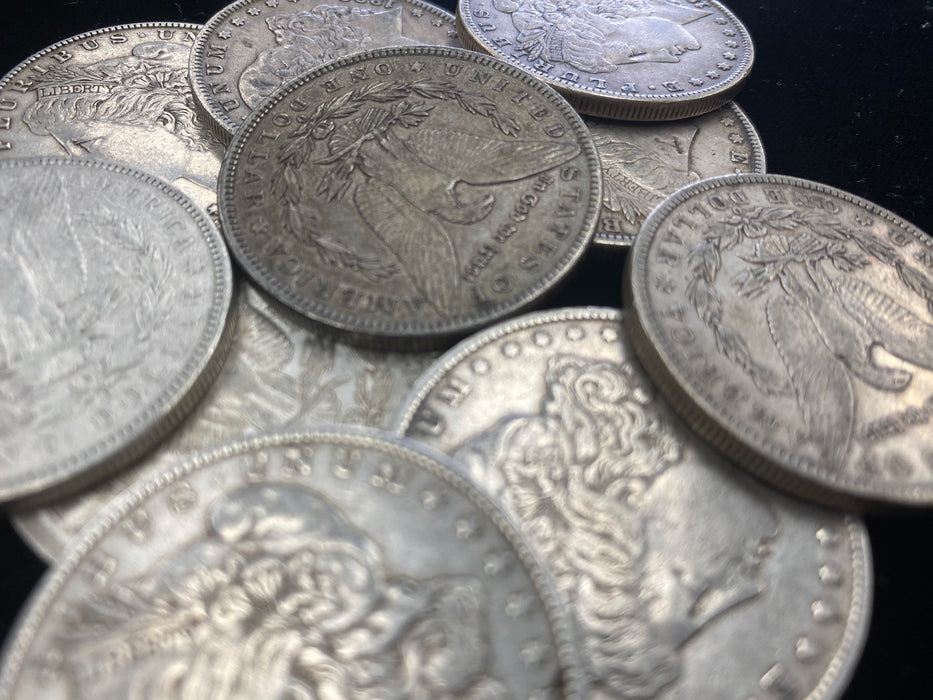 Morgan Dollar Half Roll - 10 Different Years/Mints Coins - XF or Better
