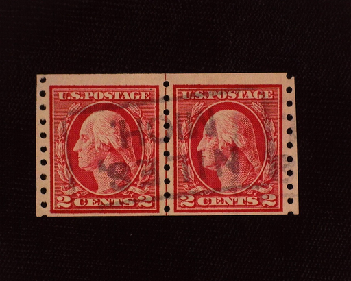 HS&C: US #413 Stamp Used Scarce used guide line horizontal pair. F/VF