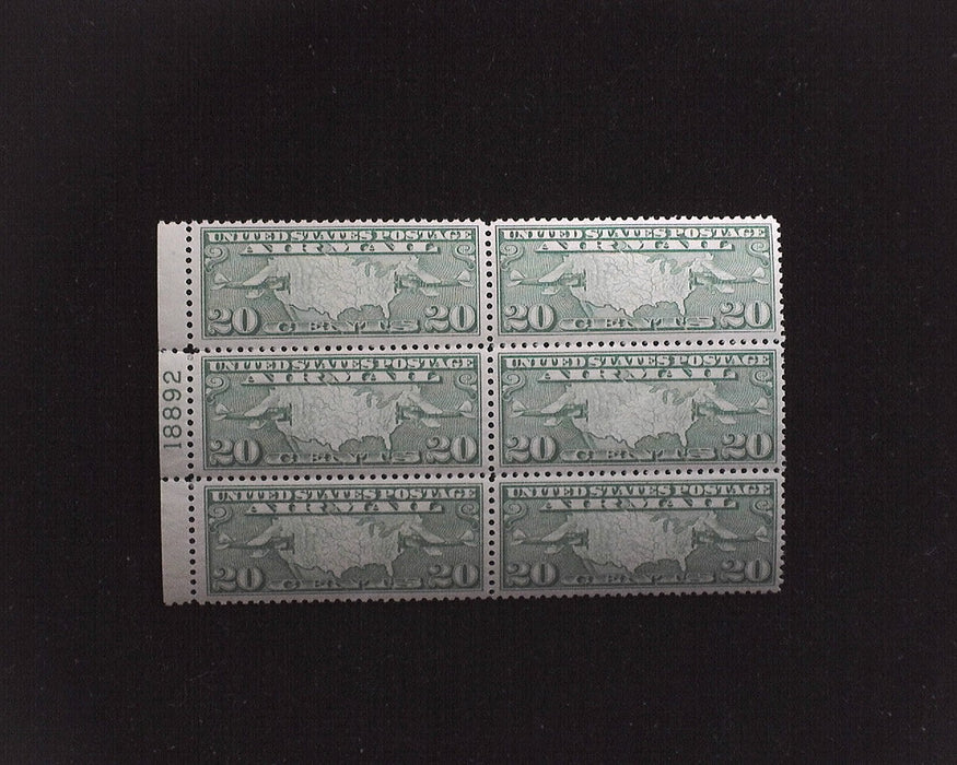 #C9 MNH 20 cent Maps Airmail plate block XF US Stamp