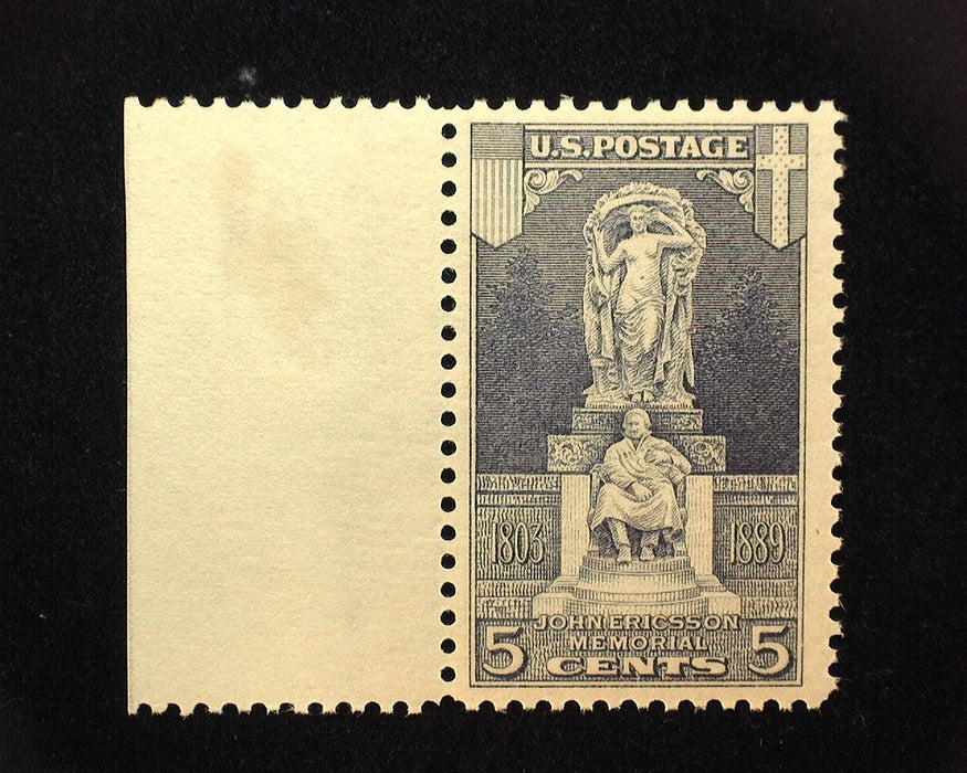 #628 5c Ericsson Fresh margin stamp. Mint Vf/Xf NH US Stamp