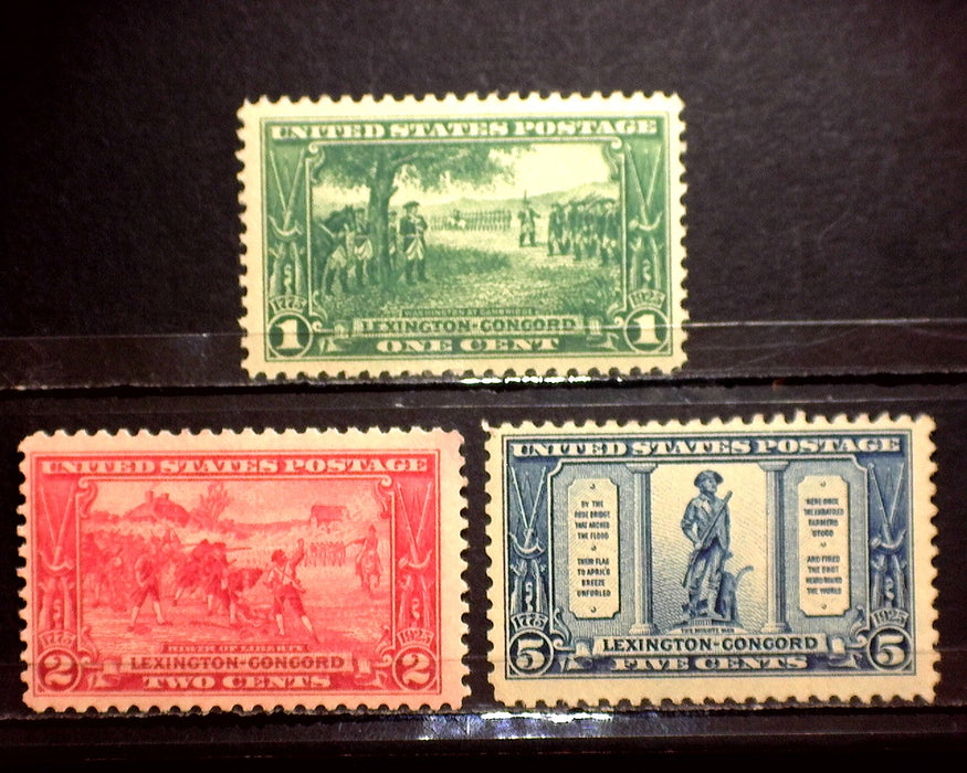 #617-619 Lexington Concord Mint F/VF NH US Stamp