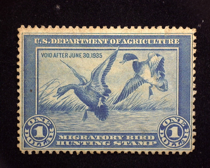 #RW1 1 Dollar Hunting Permit. Some toning. Mint F No gum US Stamp