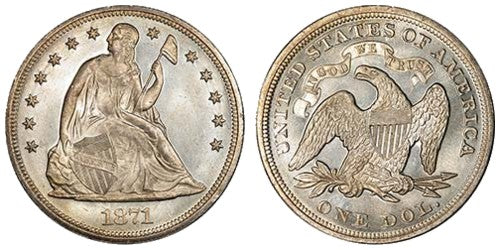 US Liberty Seated Dollar Coins
