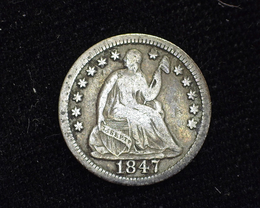 1847 Liberty Seated Half Dime F - US Coin