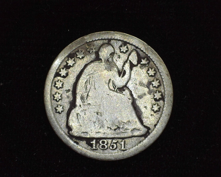 1851 Liberty Seated Half Dime G - US Coin