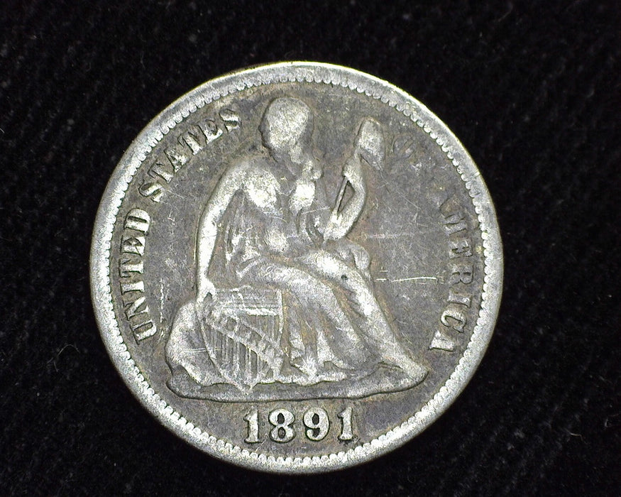 1891 Liberty Seated Dime F - US Coin