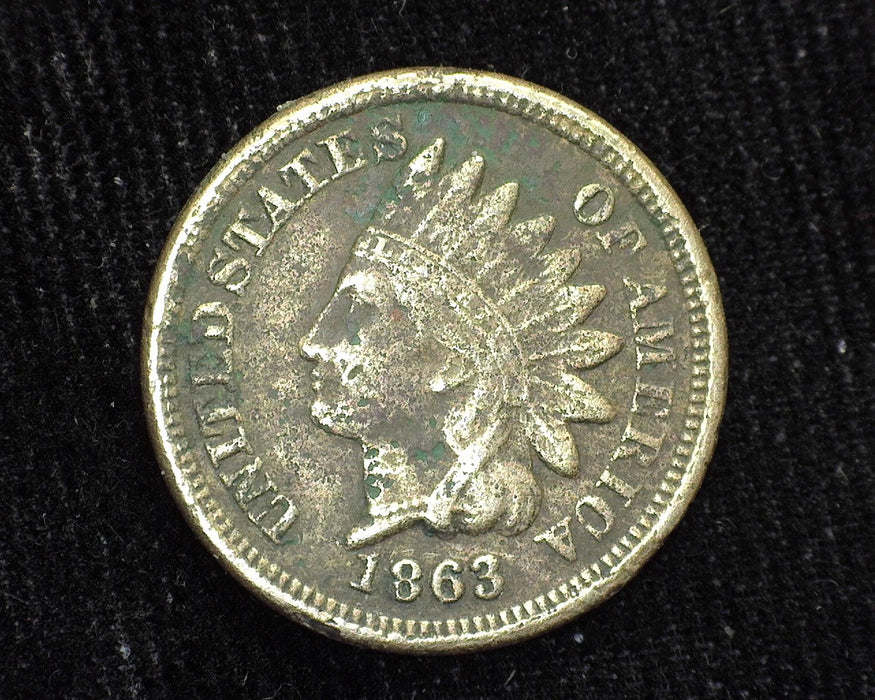 1863 Indian Head Penny/Cent F Pitting - US Coin