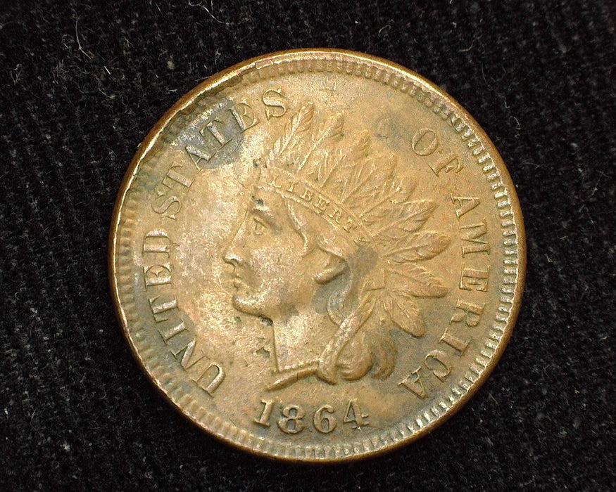 1864 L Indian Head Penny/Cent AU Reverse porous surface - US Coin