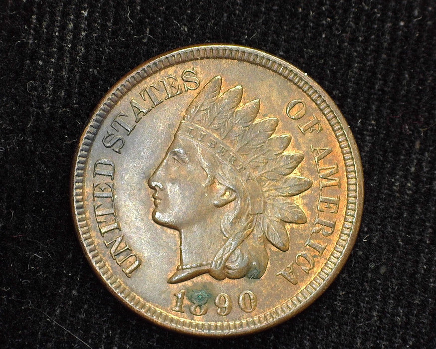 1890 Indian Head Penny/Cent GUNC Traces of red- US Coin