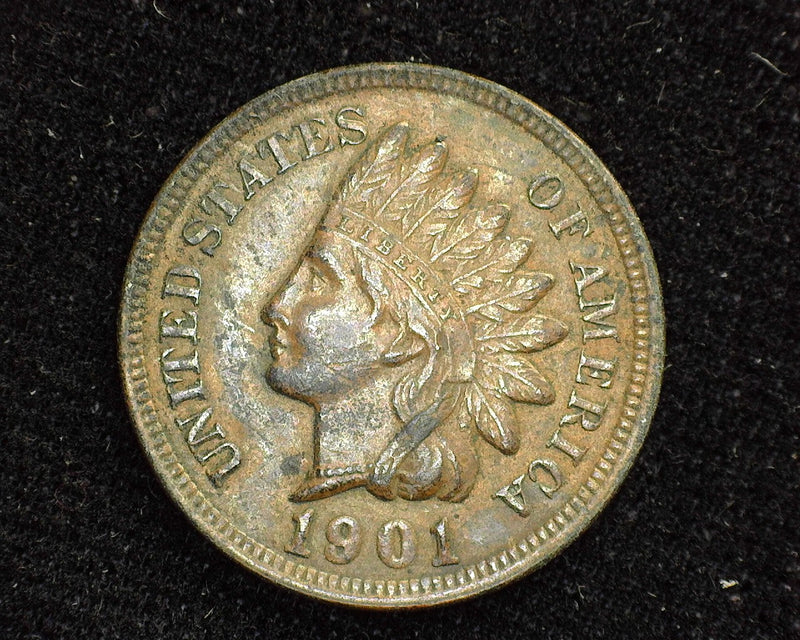 1901 Indian Head Penny/Cent AU - US Coin