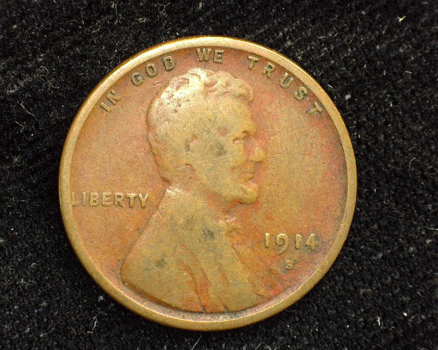 1914 S Lincoln Wheat Cent VG - US Coin
