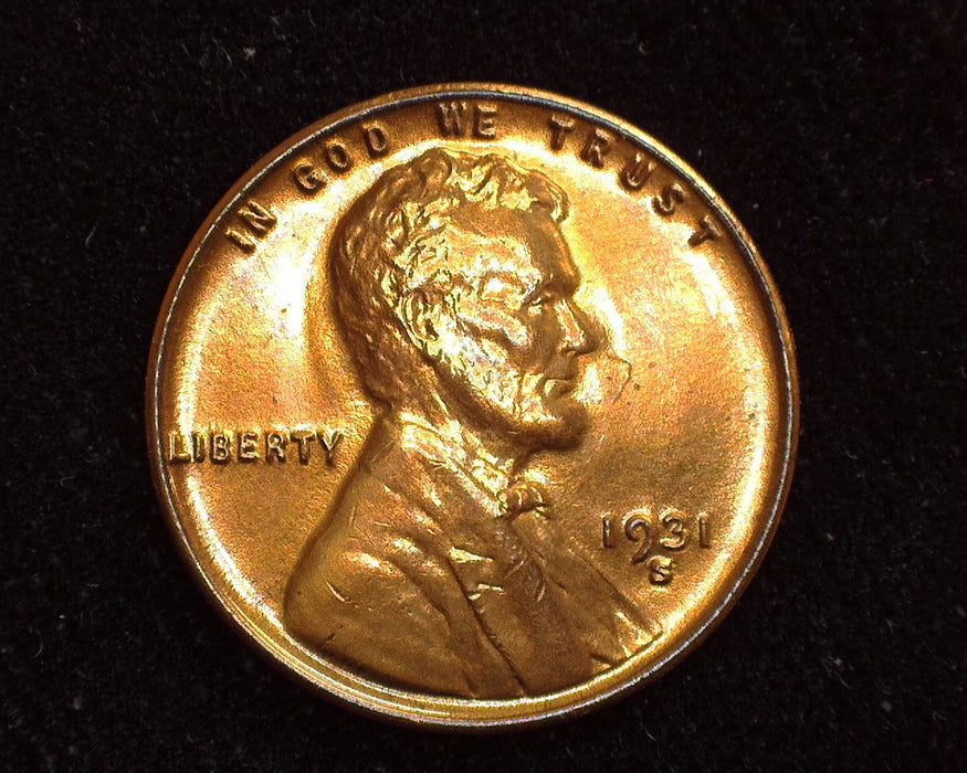 1931 S Lincoln Wheat Cent AU Cleaned - US Coin
