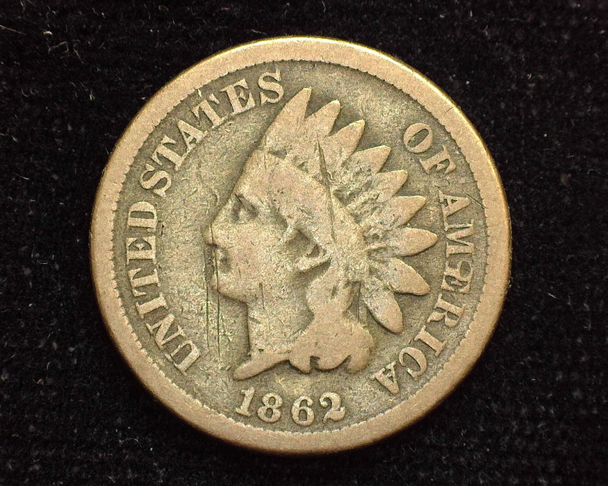 1862 Indian Head Penny/Cent Scratches G - US Coin