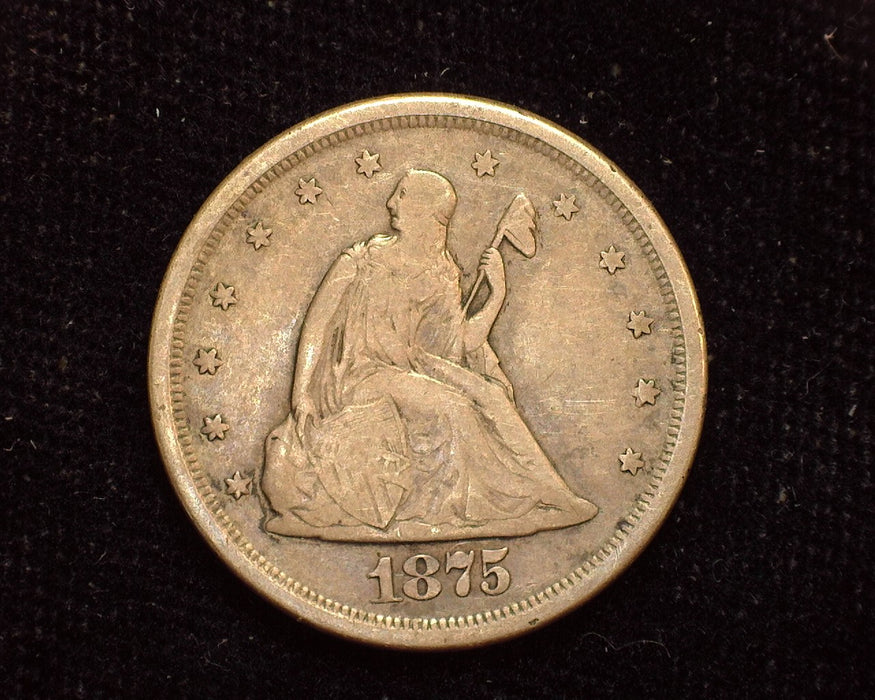 1875 S Liberty Seated Twenty Cents F - US Coin