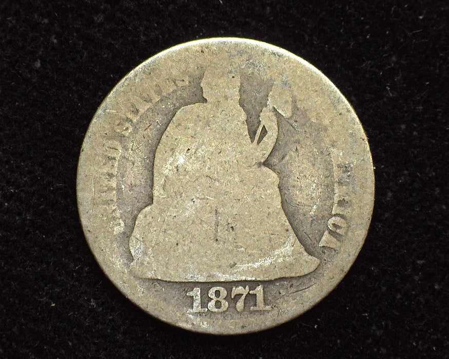 1871 Liberty Seated Dime AG - US Coin
