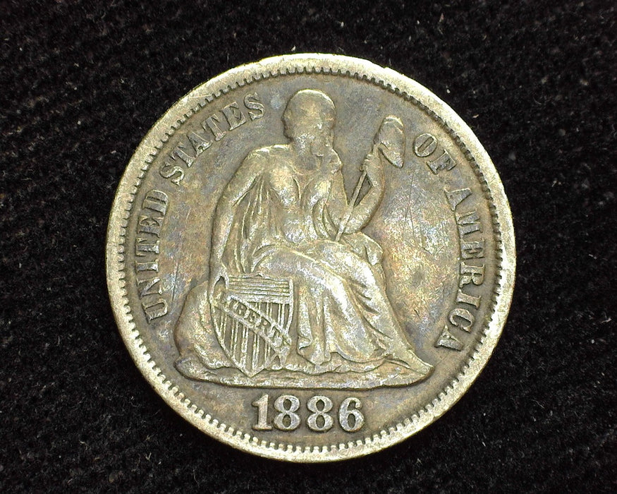 1886 Liberty Seated Dime VF - US Coin
