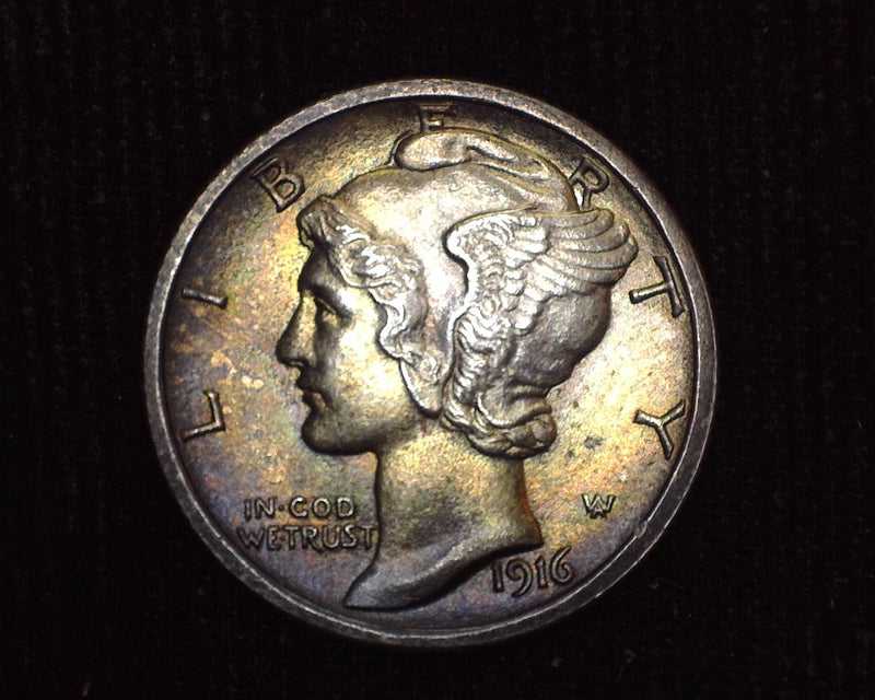 1916 Mercury Dime F.S.B. Very Choice BU - US Coin