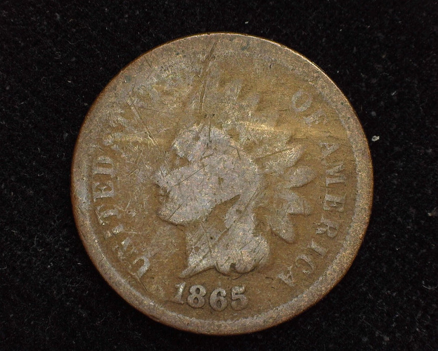 1865 Indian Head Penny/Cent Scratches G - US Coin