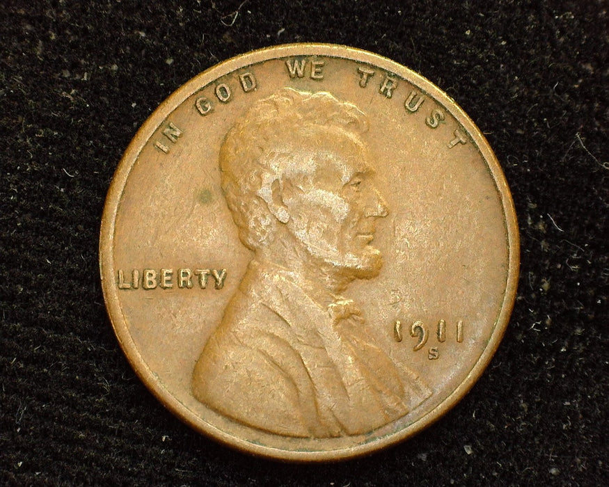 1911 S Lincoln Wheat Cent VF - US Coin