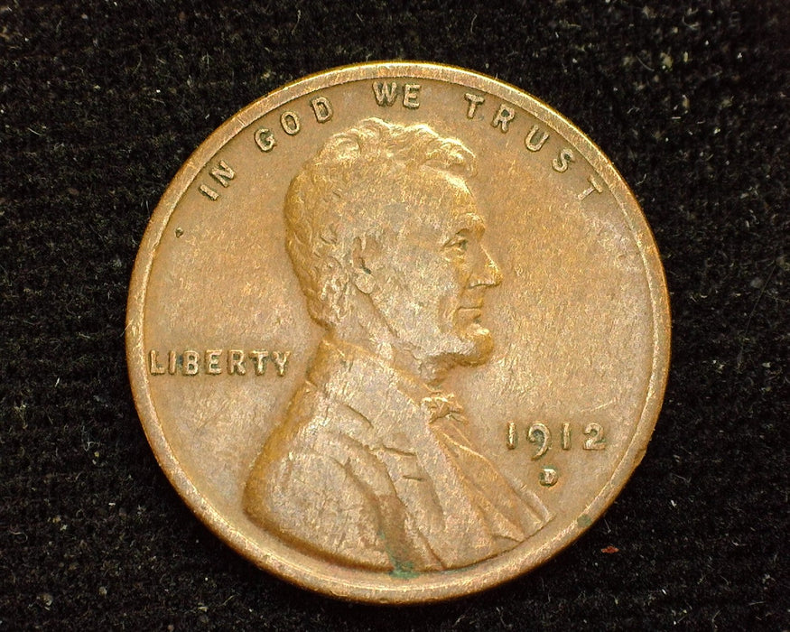 1912 D Lincoln Wheat Cent F - US Coin