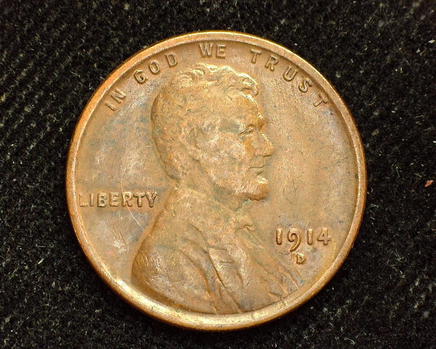 1914 D Lincoln Wheat Cent F - US Coin