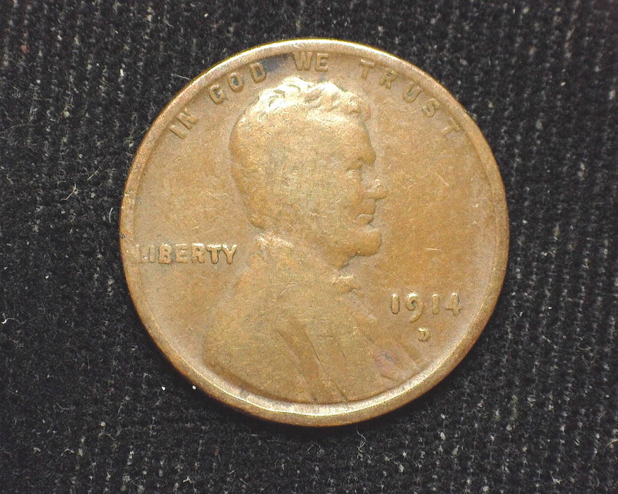 1914 D Lincoln Wheat Penny/Cent VG - US Coin