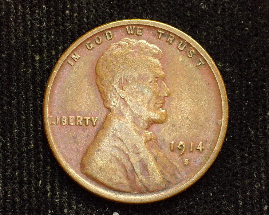 1914 S Lincoln Wheat Cent F - US Coin