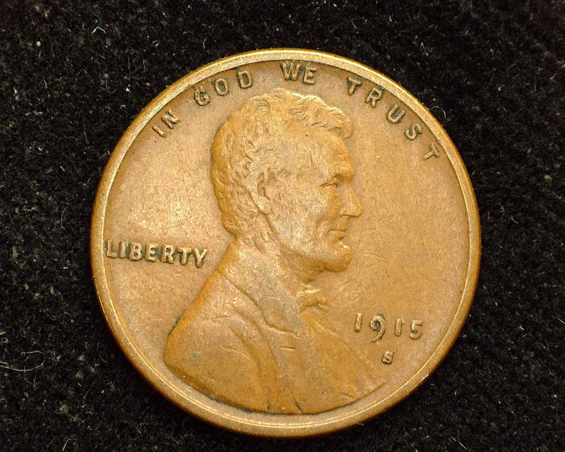 1915 S Lincoln Wheat Cent F - US Coin