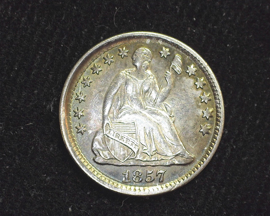 1857 Liberty Seated Half Dime AU - US Coin
