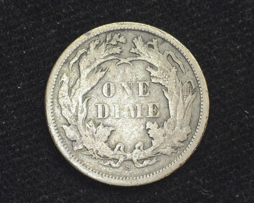 1869 S Liberty Seated Dime F - US Coin