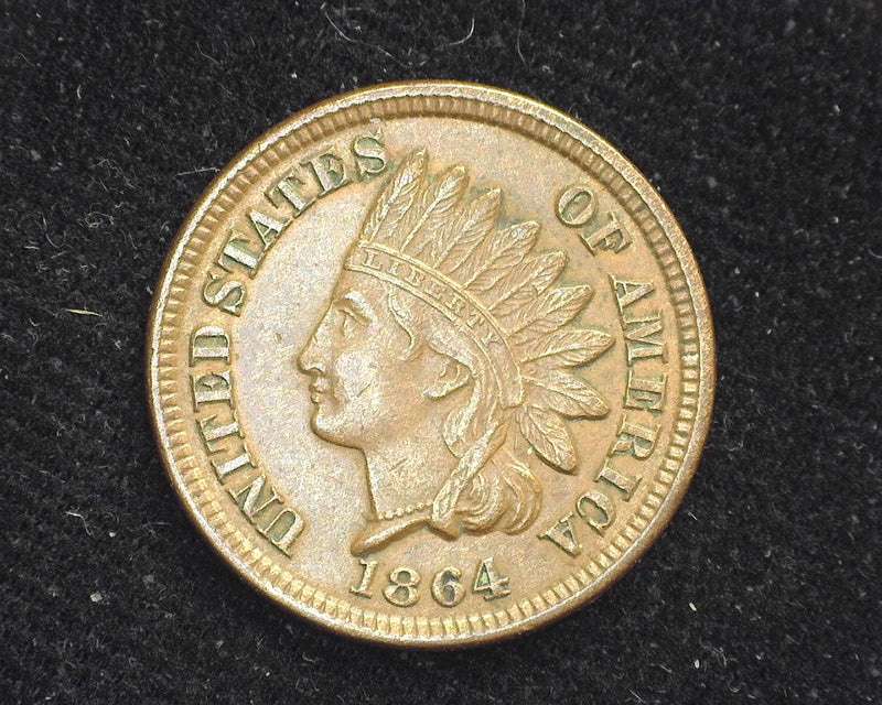 1864 Bronze Indian Head Penny/Cent AU - US Coin