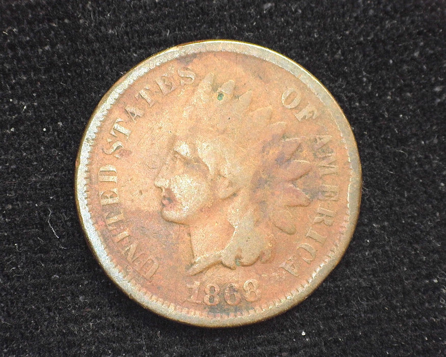 1868 Indian Head Penny/Cent Pitting. G - US Coin