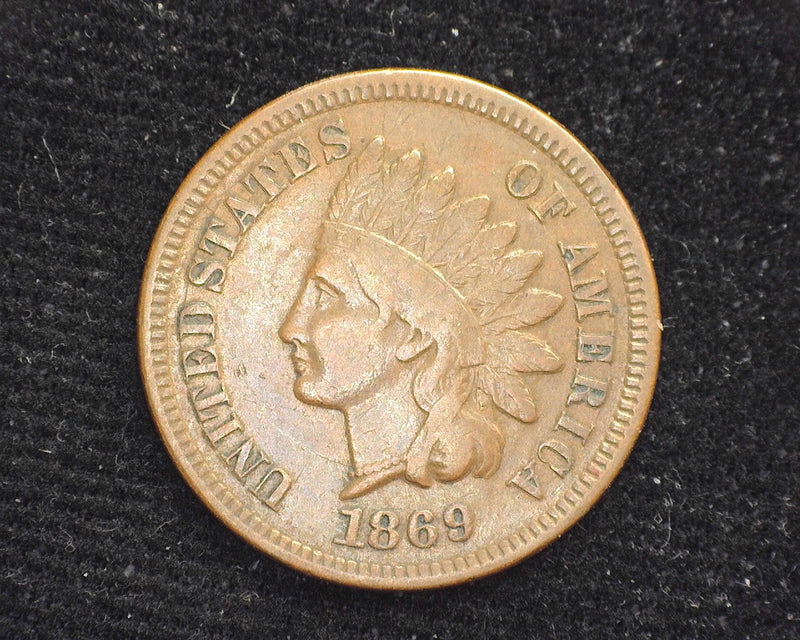 1869 Indian Head Penny/Cent F- US Coin