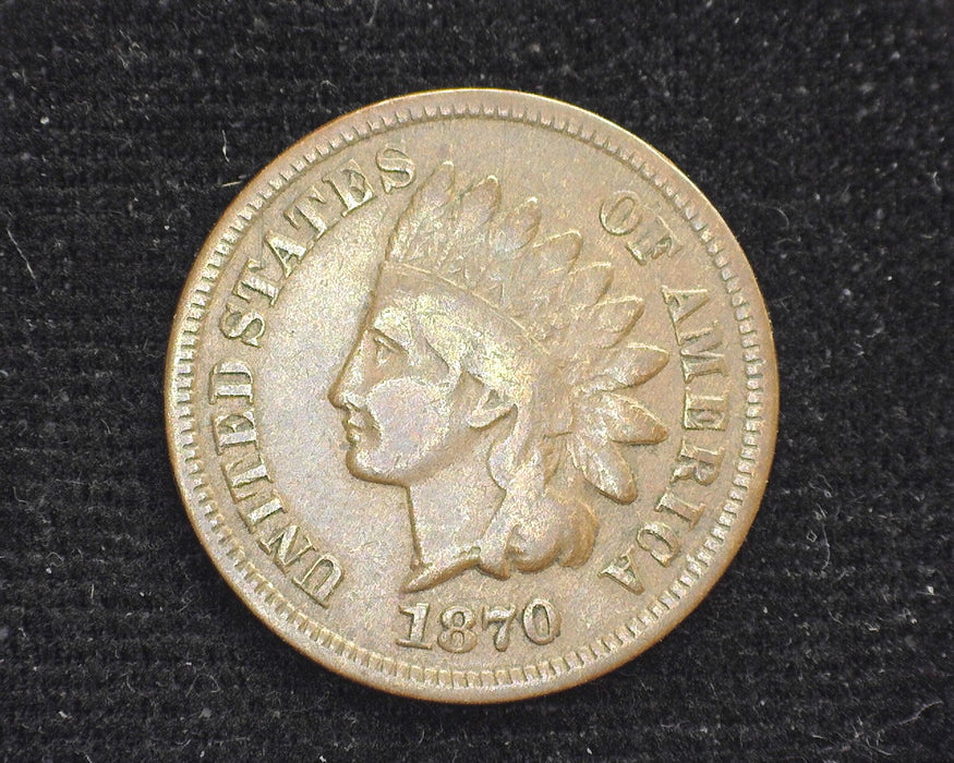 1870 Indian Head Penny/Cent VG/F- US Coin