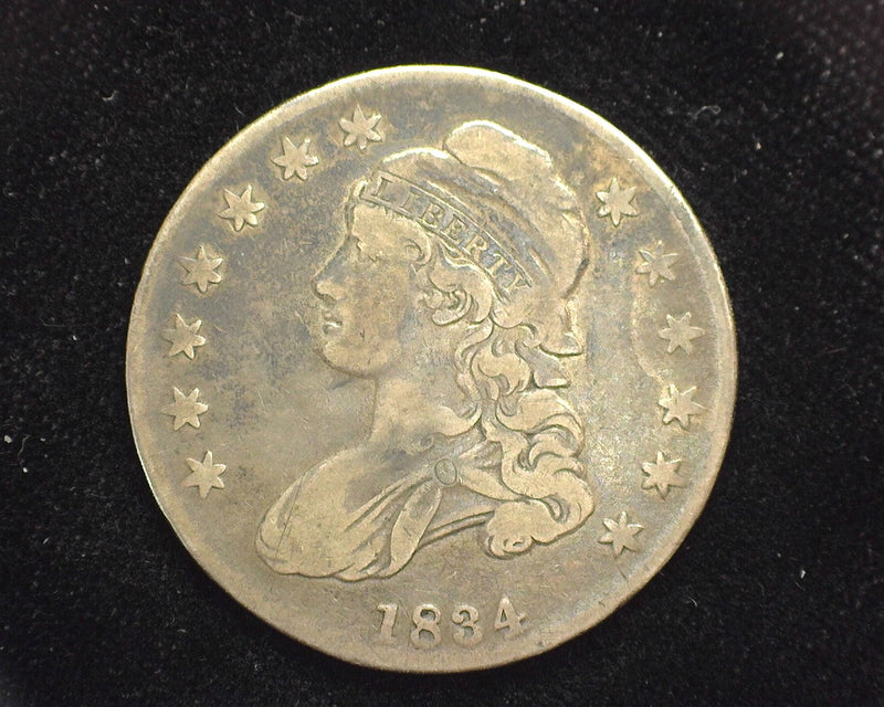 1834 Capped Bust Half Dollar F Small date stars letters - US Coin