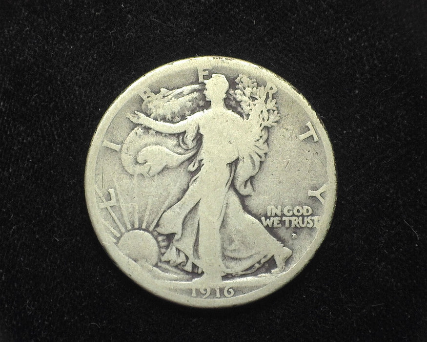 1916 D Liberty Walking Half Dollar VG - US Coin