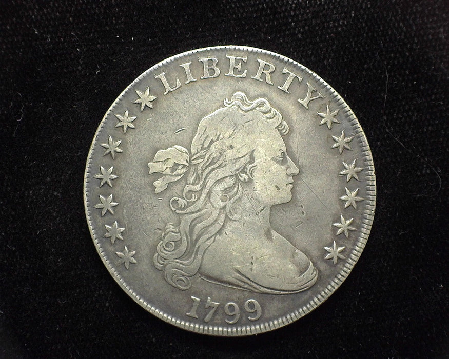 1799 Draped Bust Dollar 13 Stars VF-20 Original even gray color - US Coin