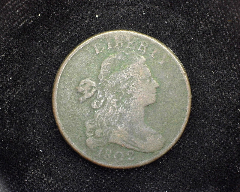 1802 Large Cent Draped Bust Cent VG Environmental damage - US Coin