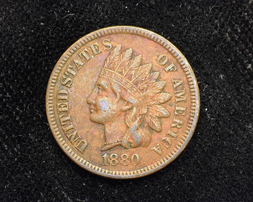 1880 Indian Head Penny/Cent VF Wax - US Coin