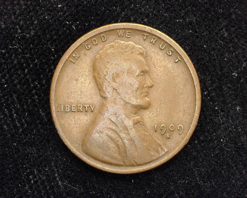 1909 S Lincoln Wheat Penny/Cent VF - US Coin
