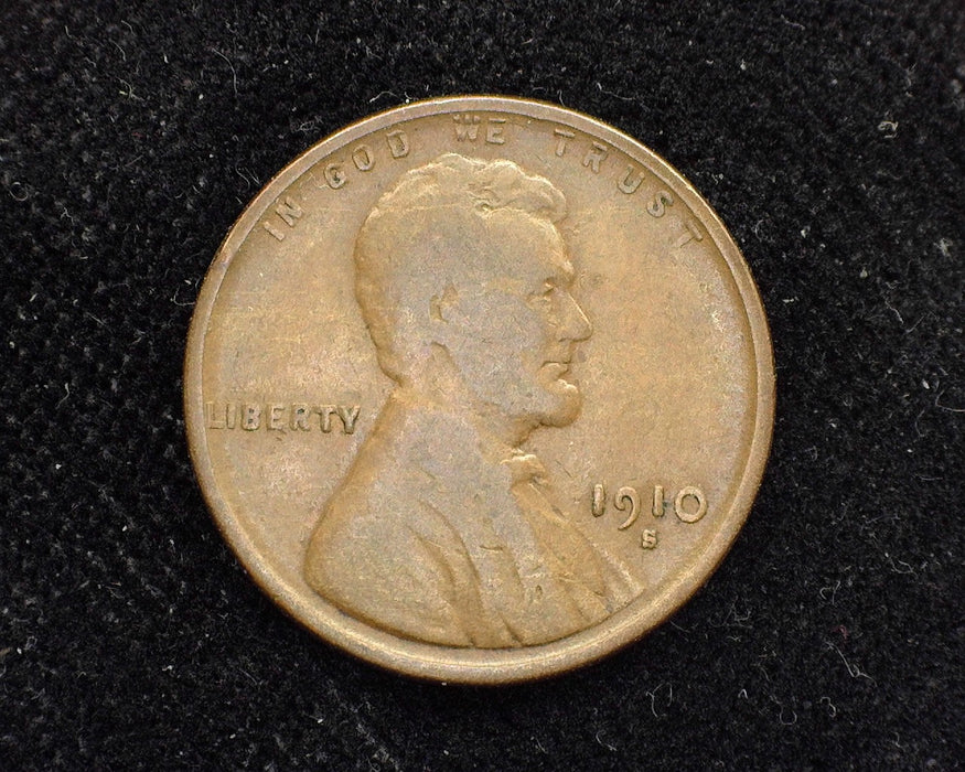 1910 S Lincoln Wheat Penny/Cent F - US Coin