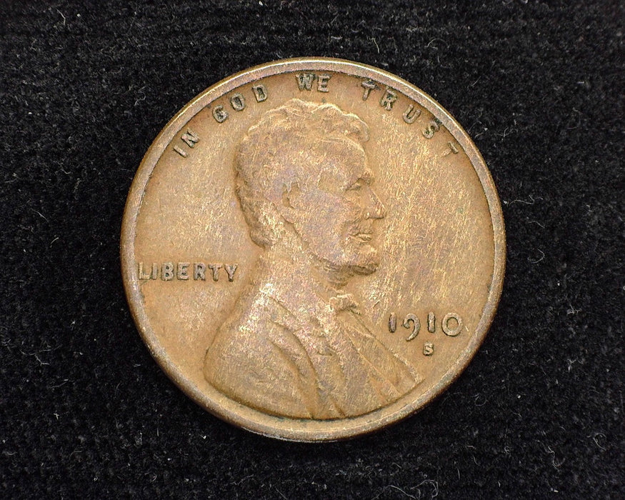 1910 S Lincoln Wheat Penny/Cent F - US Coin