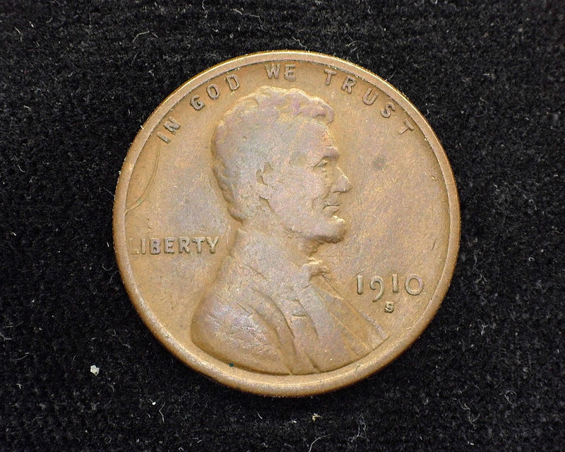1910 S Lincoln Wheat Penny/Cent F - US Coin