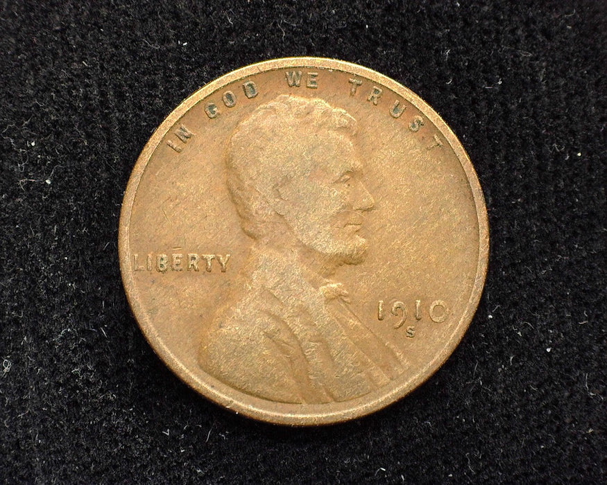 1910 S Lincoln Wheat Penny/Cent F - US Coin