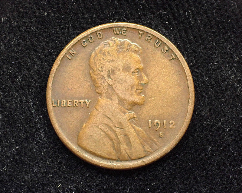 1912 S Lincoln Wheat Penny/Cent F/VF - US Coin