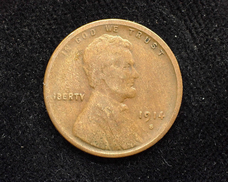 1914 S Lincoln Wheat Penny/Cent F - US Coin