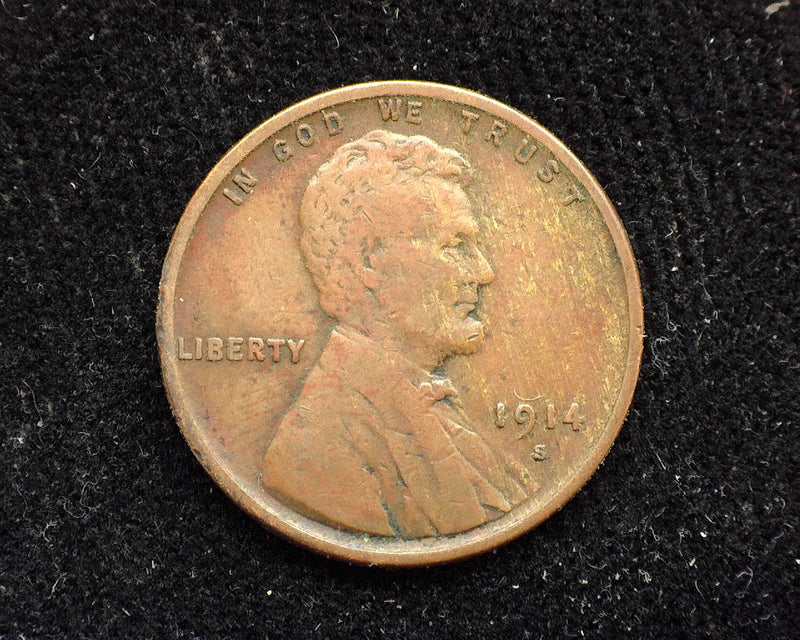 1914 S Lincoln Wheat Penny/Cent F - US Coin