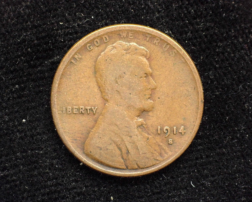 1914 S Lincoln Wheat Penny/Cent VG - US Coin