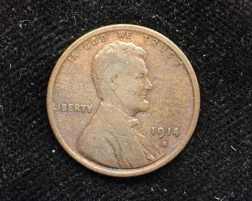 1914 S Lincoln Wheat Penny/Cent F - US Coin