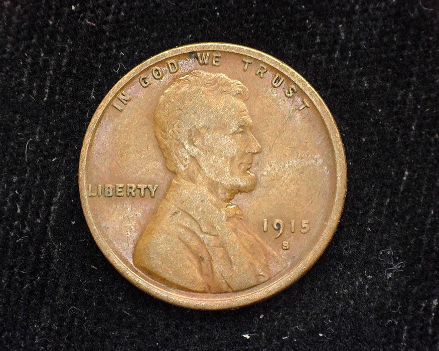 1915 S Lincoln Wheat Penny/Cent F - US Coin